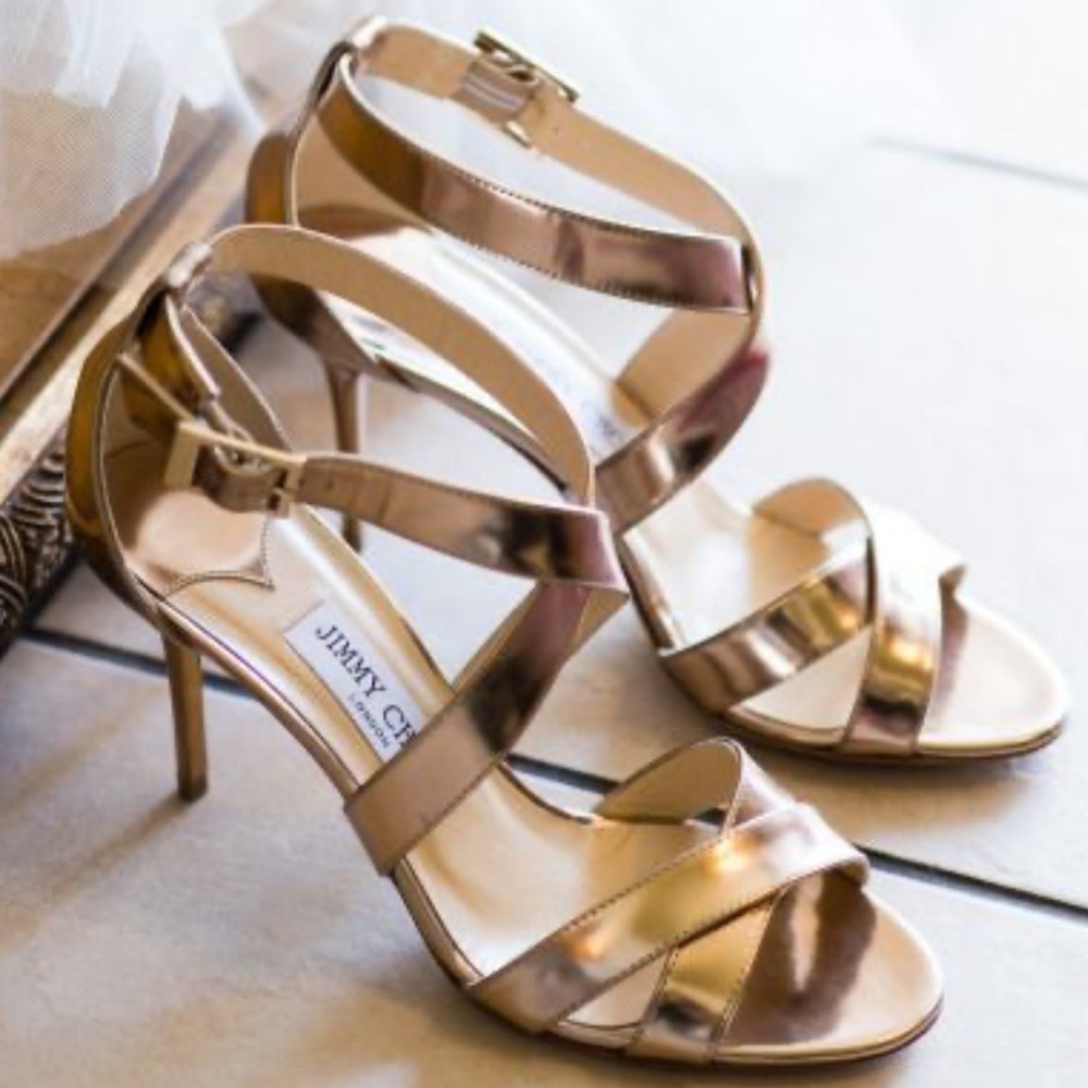 Jimmy Choo vintage gold strapy sandal size 37 US 6.5